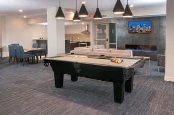 Club room with billiards 